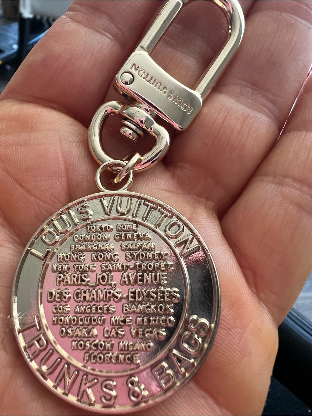 Trunks & Bags fashion upcycled Round Keyring Charm